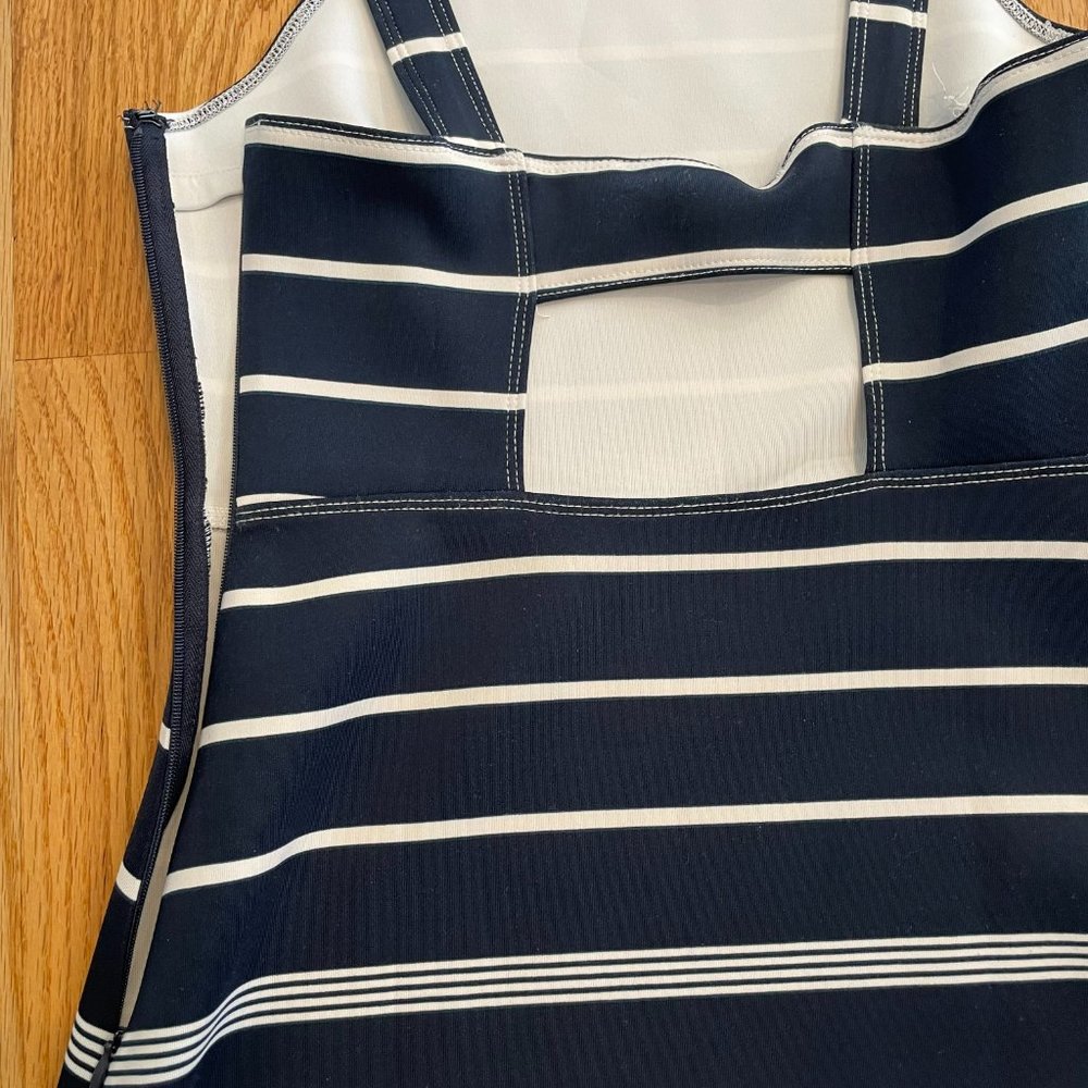 Abercrombie Neoprene Square Neck Dress Navy Stripe Women’s XS - Picture 6 of 12
